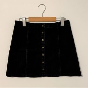 Forever 21 Button Up Black Denim Skirt
